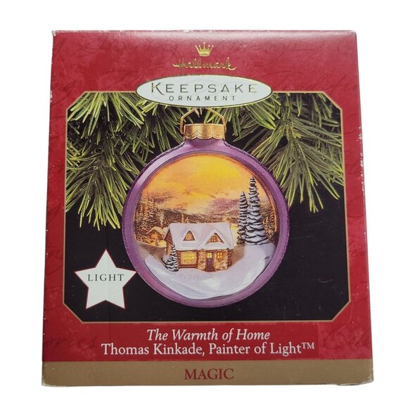 Hallmark Keepsake Ornament The Warmth Of Home Thomas Kinkade 1997 Magic Lighted - Picture 2 of 8